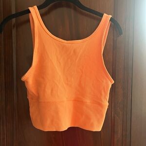 Lululemon Athletica Bright Orange Ribbed Tank